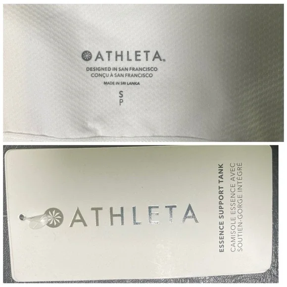 ATHLETA Essence Support Tank Top Removable Pads Side Slits Workout White Size Sm - Picture 7 of 9